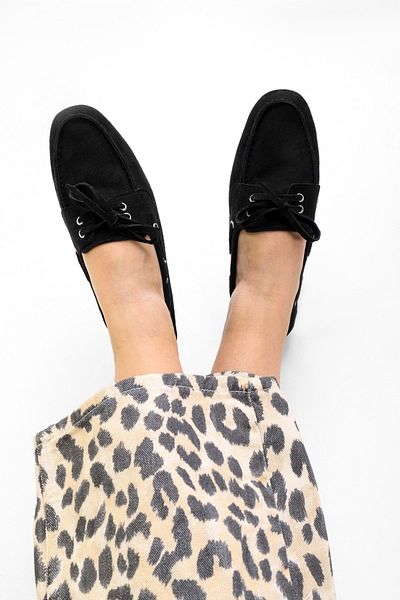 Shoeberry Women's Tinkera Black Suede Ballerinas