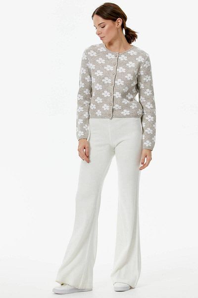 Sementa Cardigan de tricotaj cu modele florale cu nasturi cu decolteu - nurcă