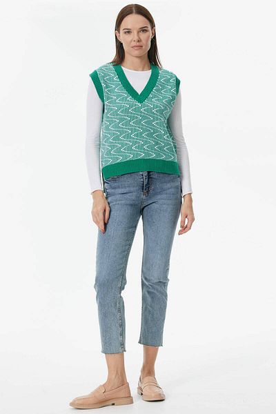 Sementa Zigzag Patterned Knitwear Sweater - Green