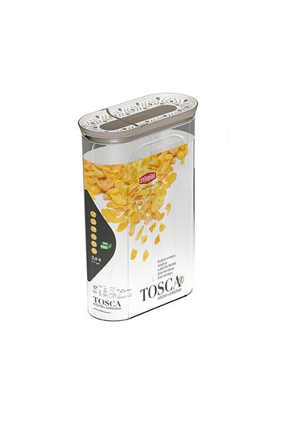 Stefanplast Tosca Plastic Cereal Jar with Airtight Lid 2.8 Liter