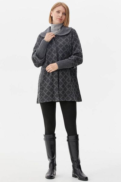Sementa Plaid Patterned Knitwear Jacket - Gray