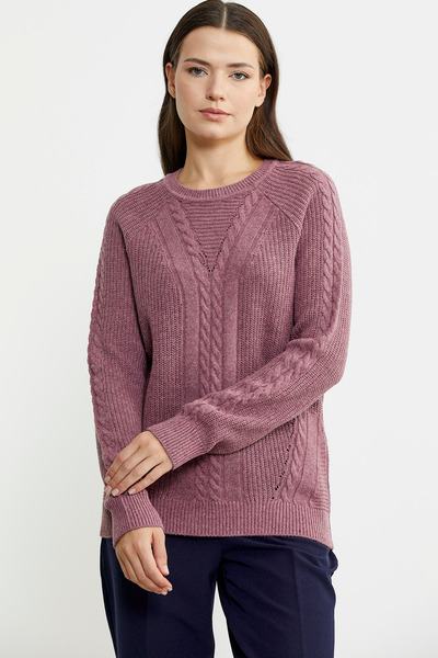Sementa Rose Motif Casual Wool Knitwear Sweater
