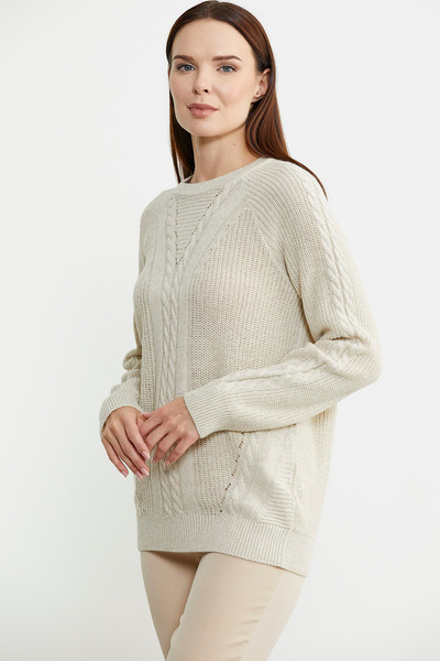 Sementa Stone Color Casual Motif Wool Knitwear Sweater