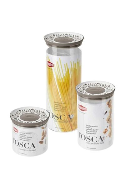 Stefanplast 3-Piece Tosca Round Plastic Jar Set
