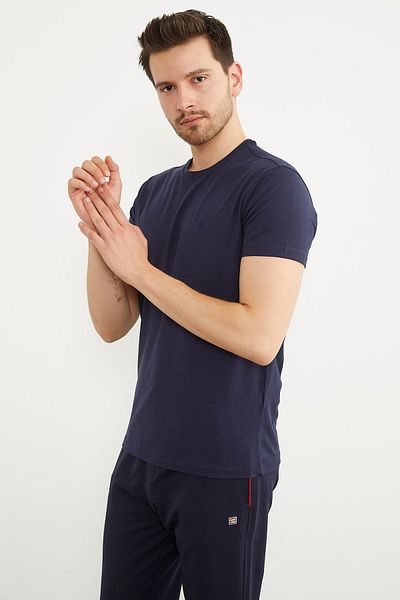Sementa Μπλουζάκι με λαιμόκοψη Basic - Navy Blue