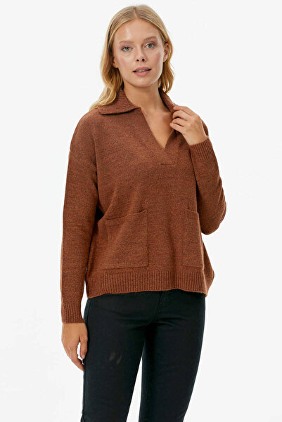 Sementa Πλεκτό πουλόβερ Polo Neck Pocket Brown