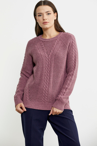 Sementa Rose Motif Casual Wool Knitwear Sweater