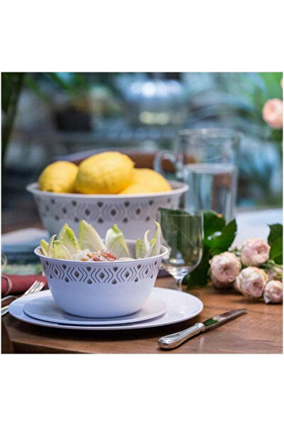 Stefanplast 3-Piece Tosca Multipurpose Plastic Bowl with Lid White and Beige