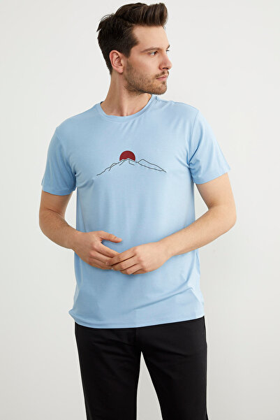 Sementa Μπλουζάκι με κοντό μανίκι με λαιμόκοψη - μπλε