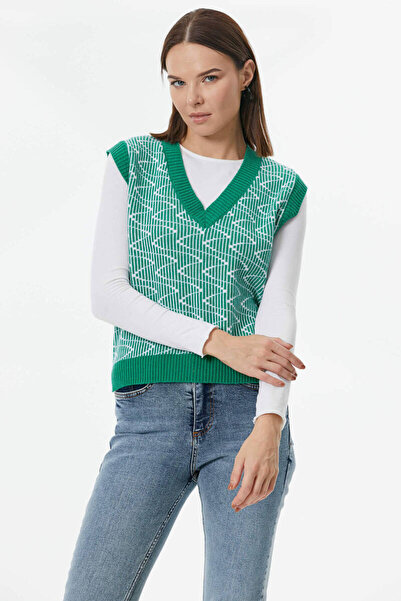 Sementa Zigzag Patterned Knitwear Sweater - Green