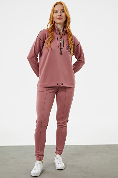 Sementa Σετ αθλητικής φόρμας με γιακά Άνετη εφαρμογή - Τριαντάφυλλο