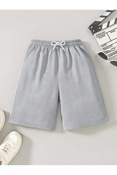 şetakids Gri Düz Renk Çocuk Şort