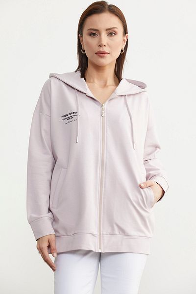 Sementa Oversize Sweat με φερμουάρ - Πούδρα