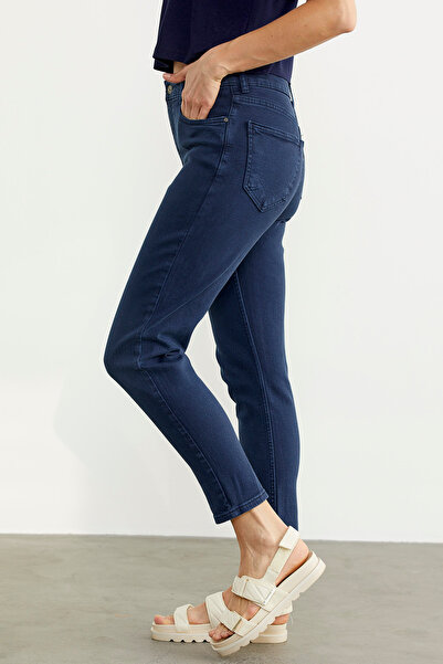 Sementa Lycra Fit Mom Jean - Navy Blue