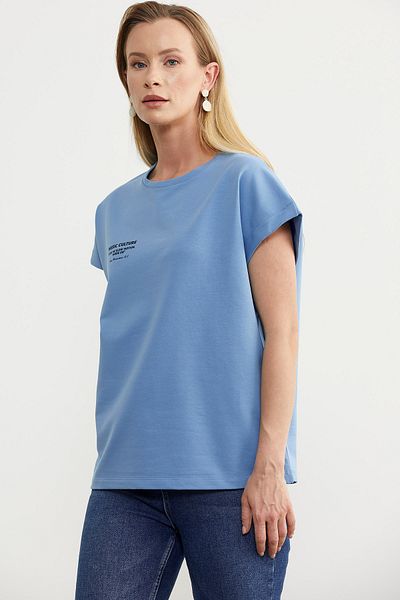 Sementa Tricou oversize cu maneca scurta - albastru
