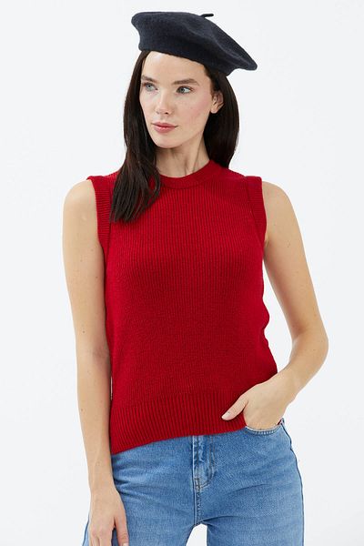 Sementa Crew Neck Knitwear Sweater - Red