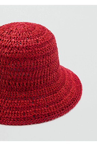 MANGO Woman قبعة دلو من الألياف الطبيعية