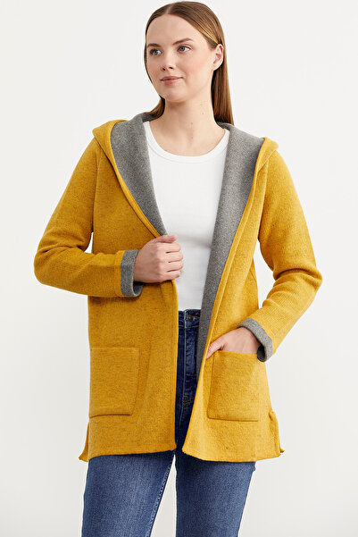 Sementa Woolen Knitwear Jacket with Pockets and Hood - Sun - Gray