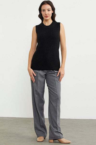 Sementa Derby Crew Neck Knitwear Sweater - Black