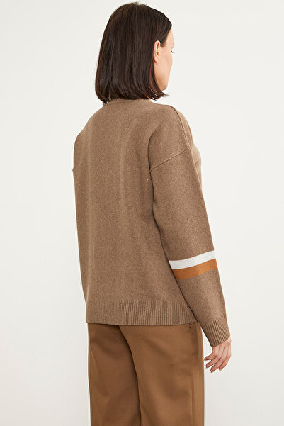 Sementa Πολύχρωμο Πλεκτό Πουλόβερ Leopard - Milk Coffee