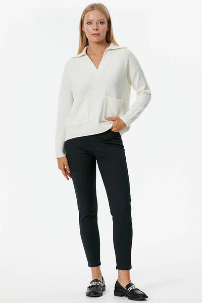 Sementa Polo Neck Pocket Knitwear Sweater - Bone