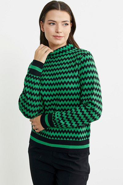 Sementa Pulover Tricotaj Negru - Model Dublu Culoare Houndstooth