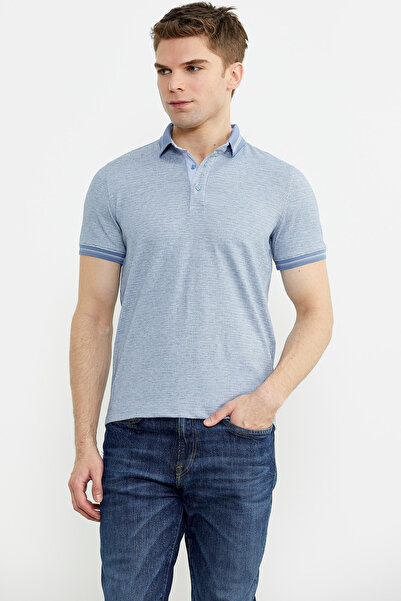 Sementa Футболка з коміром-поло в синій кольоровій комбінації