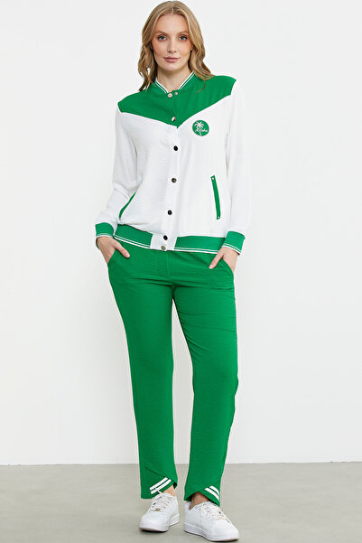 Sementa Blok Renk Geçişli Krep Takım - Yeşil