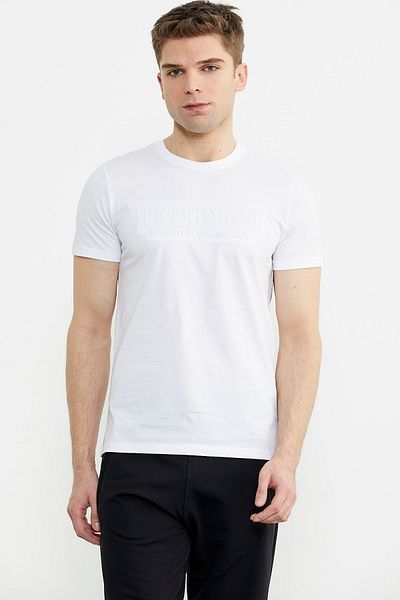 Sementa Βαμβακερό T-shirt με ανάγλυφη λεπτομέρεια εκτύπωσης - Λευκό