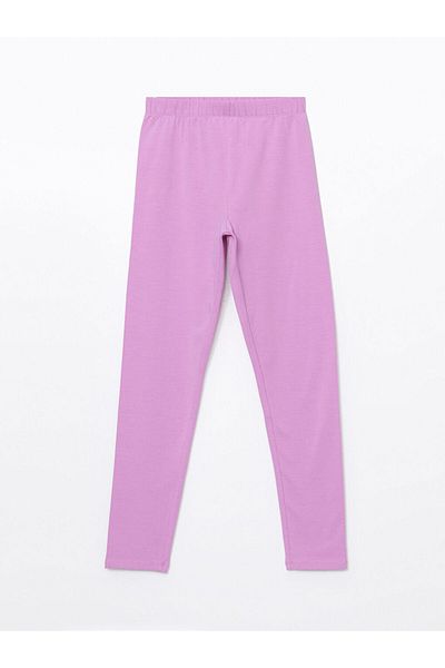 LC Waikiki Pink Girl's Leggings with Elastic Waist