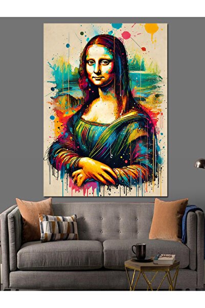 KanvasSepeti Pictură în ulei Mona Lisa cu explozie de culoare, texturată, de ...