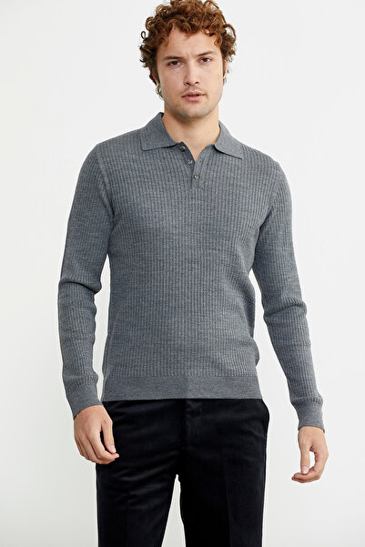 Sementa Πλεκτό πουλόβερ με καπνιστό γιακά Polo