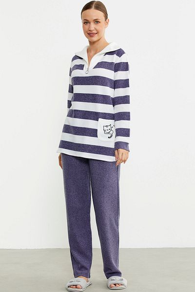Sementa Purple Thick Line'Optionsa Pajama Set