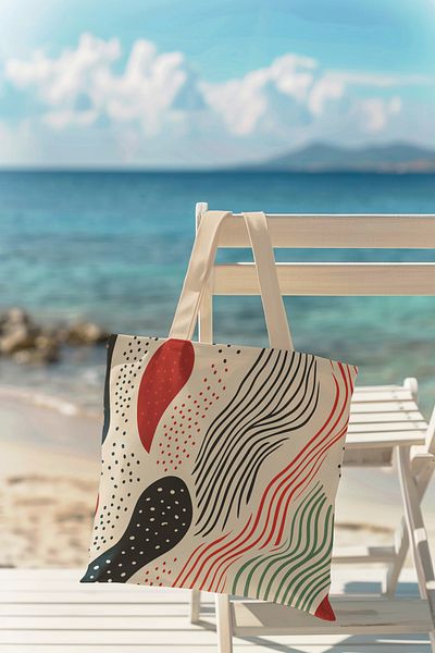 AYSHOME Geantă de cumpărături de plajă din pânză cu fermoar colorată Ays Home Fashion
