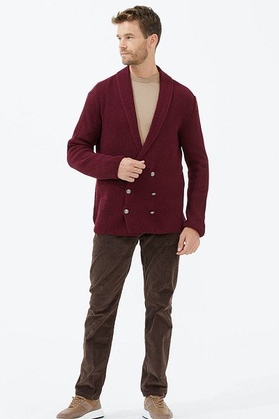 Sementa Πλεκτό Ζακέτα με κουμπιά σάλι Claret Red