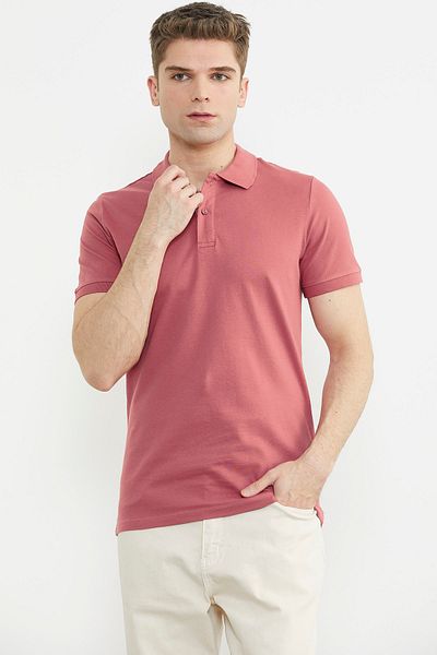 Sementa Μπλουζάκι με κοντό μανίκι Dusty Rose Polo γιακά