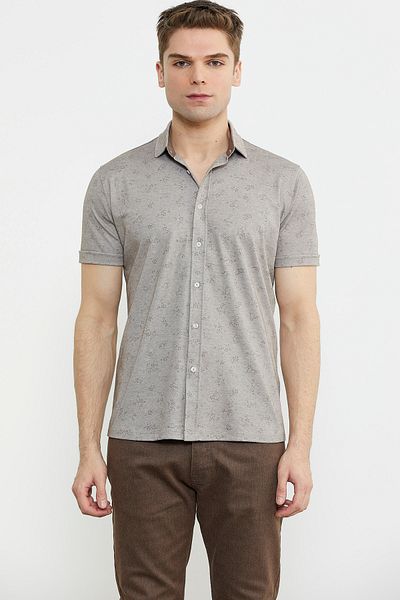 Sementa Slim Fit Mink χτενισμένο βαμβακερό πουκάμισο