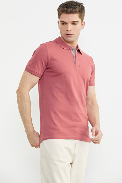 Sementa Dried Rose Polo Neck Short Sleeve T-Shirt