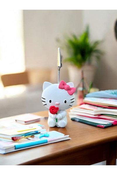 Perazayn Сладко многоцветно котенце, поставка за бележки със снимка и мече Hello Teddy Bear, поставка за бюро, подарък