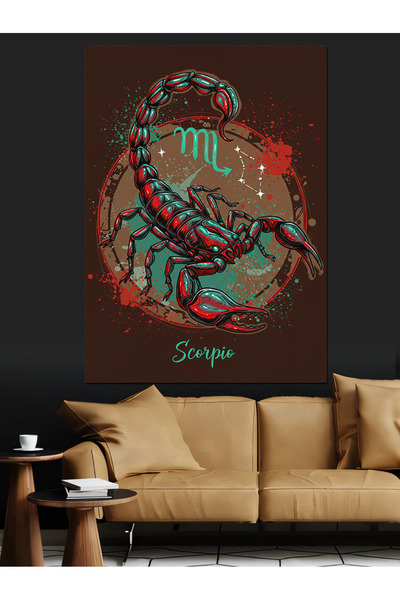 KanvasSepeti Скорпион Илюстрация Маслена живопис Текстурирана висококачествен...