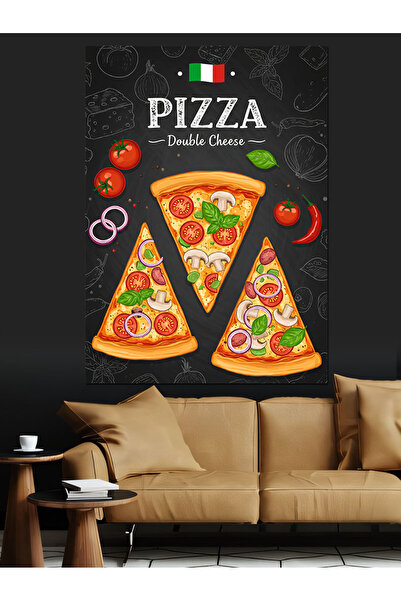 KanvasSepeti Италианска пица плакат Декоративна маслена картина Текстурирана ...