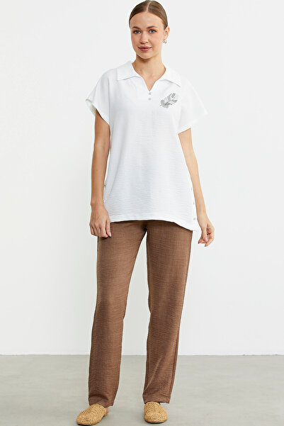 Sementa Polo ovratnik Lan izgled Til komada set - smeđa