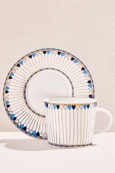 Paşabahçe Hearts Porselen Çay Fincanı Mavi