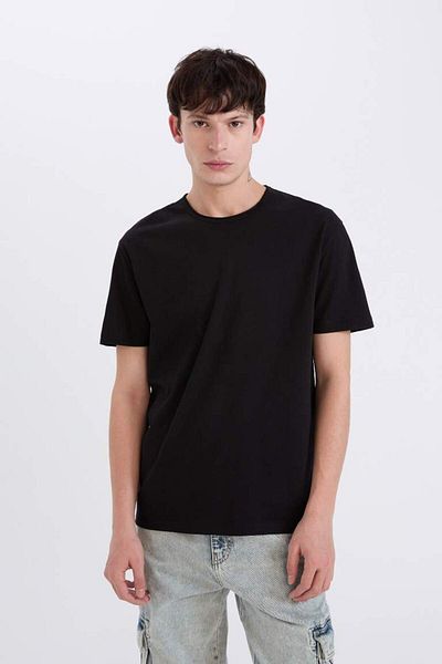 DeFacto New Season 100% Cotton Regular Fit Crew Neck Short Sleeve Heavy Fabric T-Shirt