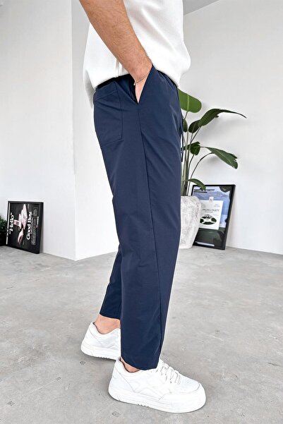 HAFKAGİYİM Сині штани з патчем, парашутні, бойфренд