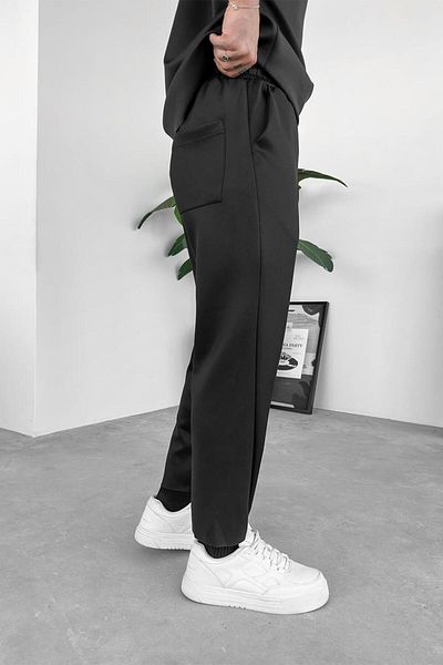 HAFKAGİYİM Μαύρο Patch Λεπτομέρεια Lycra Boyfriend Παντελόνι