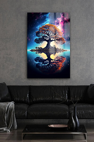 TAULART IŞIK SAÇAN HARİKA YAŞAM AĞACI TASARIMI KIRILMAZ CAM TABLO EV HEDİYESİ...