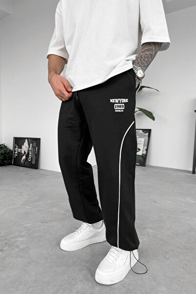 HAFKAGİYİM Μαύρη φούτερ με ρυθμιζόμενη λεπτομέρεια New York