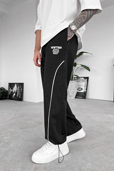 HAFKAGİYİM Μαύρη φούτερ με ρυθμιζόμενη λεπτομέρεια New York