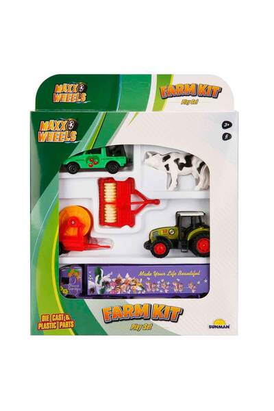 Maxx Wheels Araçlı Çiftlik Seti - Inek